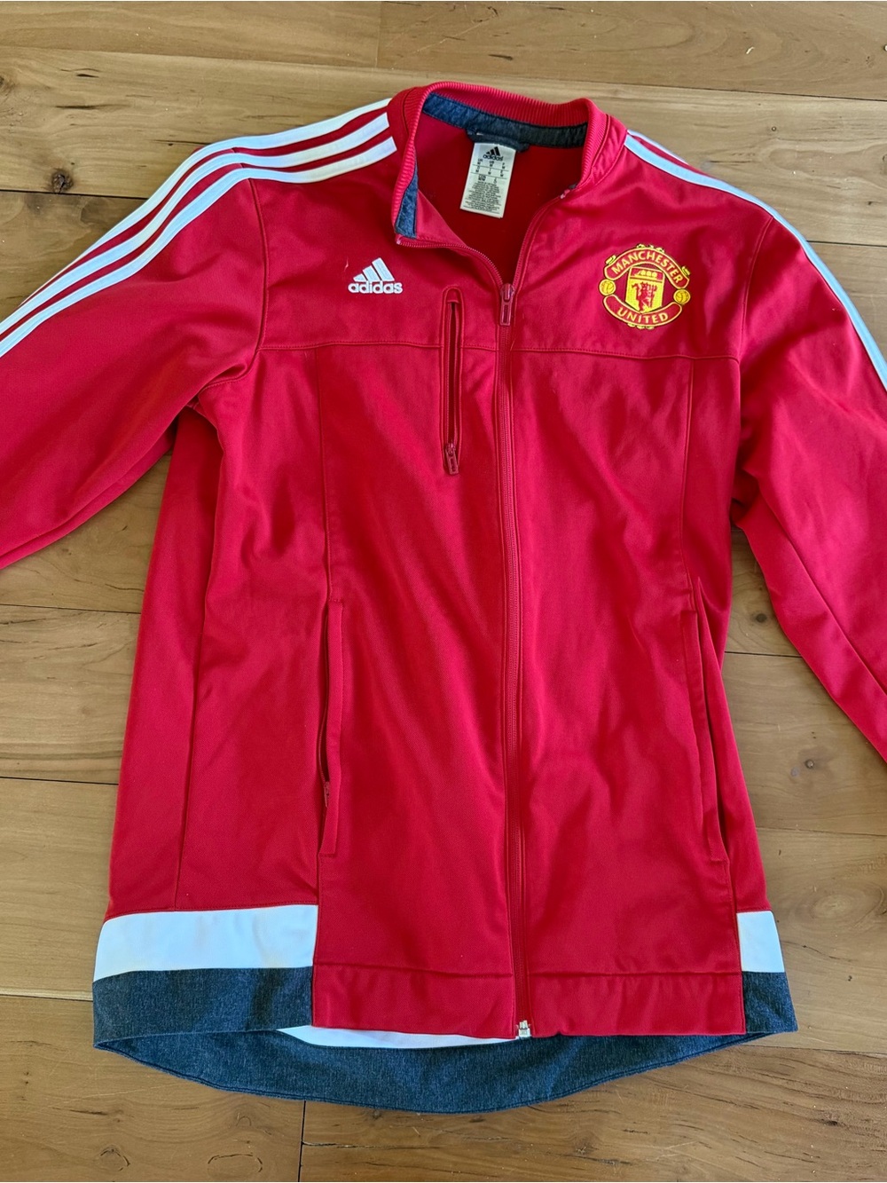 Adidas Soccer Training Track Jacket Mens Medium Manchester United Red Zip Up
